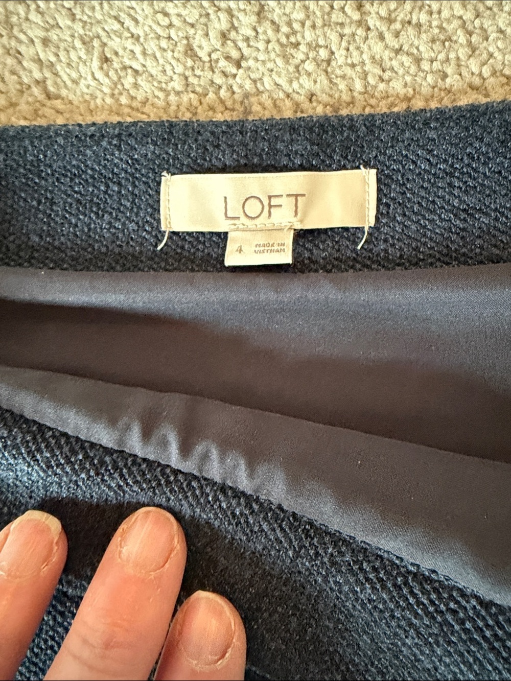 LOFT Navy Mini Skirt with Gold Buttons size 4 - Picture 3 of 6